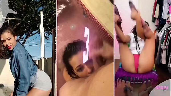 Gorąca brunetka robi striptiz i masturbuje się, aż dojdzie