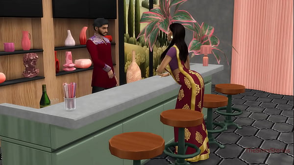 Zdradzająca żona uwodzi i pieprzy nieznajomego w barze hindi the sims 4